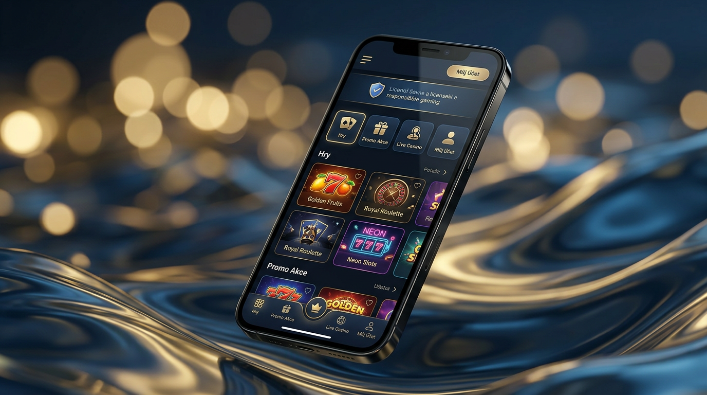 Luxusní rozhraní moderního online kasina na chytrém telefonu