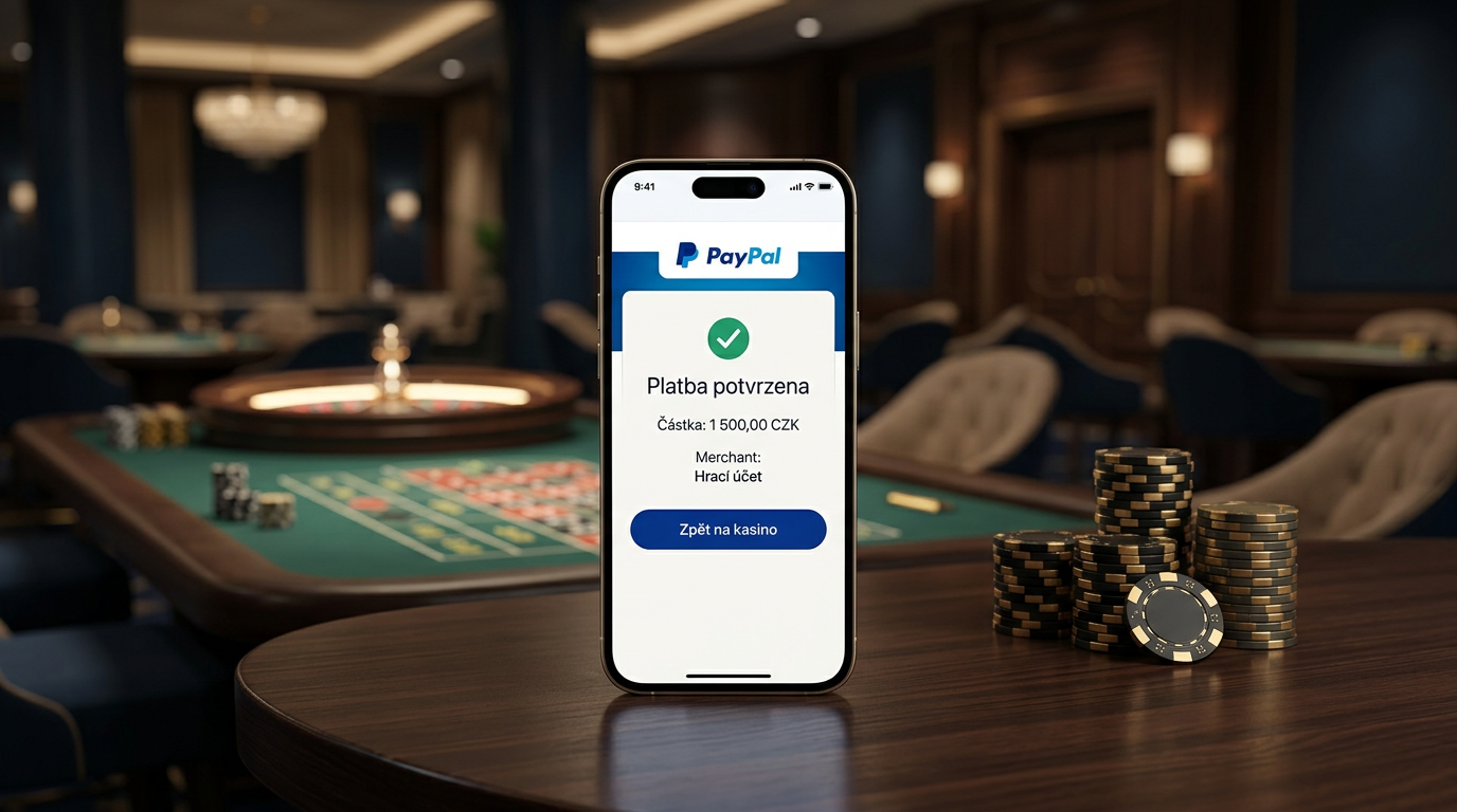 Digital wallet PayPal payment in a modern Czech online casino